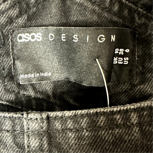 ASOS DESIGN – Hourglass Original Denim Overalls – Black – US 6 - Picture 2 of 5